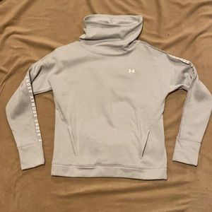 Under Armour Taped Fleece Funnel Neck Sweatshrit, Grey, Size Small. New.